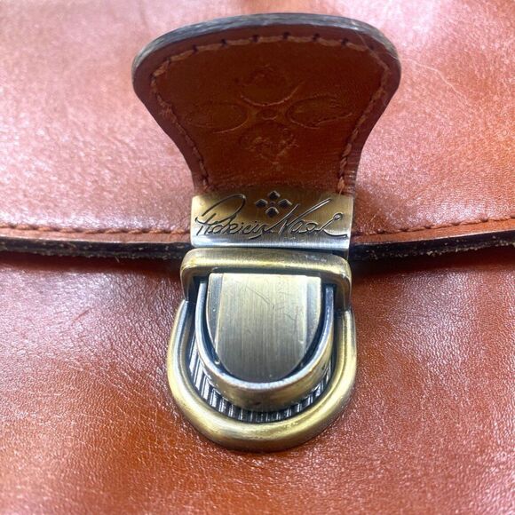 Patricia Nash Push Lock Lanza Leather Crossbody Tan - Picture 5 of 13